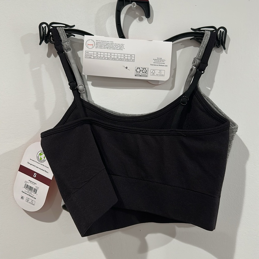 Wonder Nation Girls' Seamless Brami Recycled Bra, 2-Pack, Size Small - Picture 7 of 9